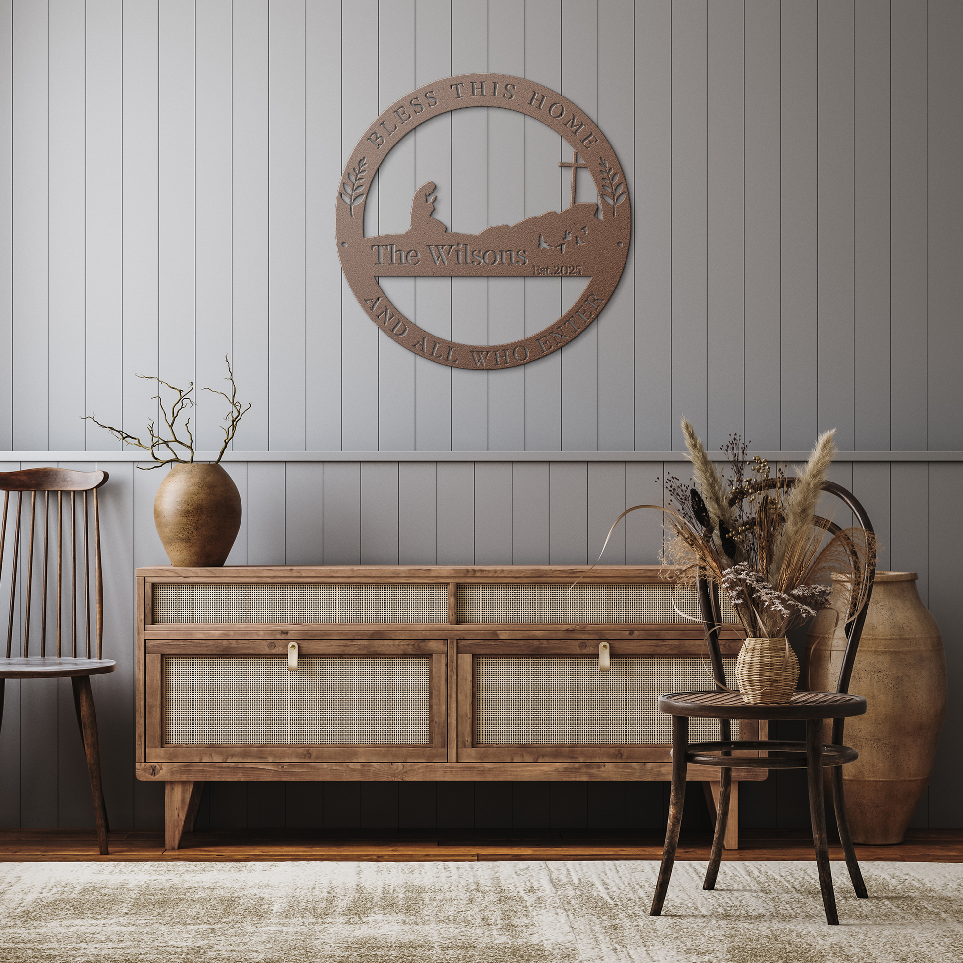 Bless_This_Home_Copper_Rustic_Hallway_Mockup.png